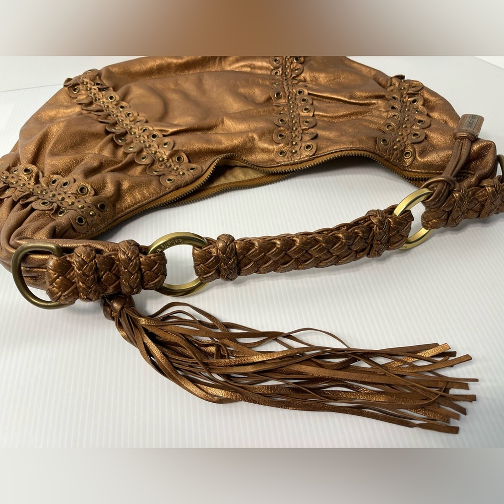 Vintage Isabella Fiore Genuine Soft Glove Leather Embellished Hand/Shoulder Bag - Picture 4 of 16